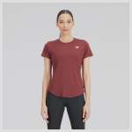 New Balance Woman's Accelerate Ss Top - Burgundy - XL