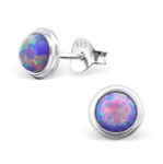 C272-C23625 - 925 Sterling Silver Bubble Gum Opal Earings 6MM