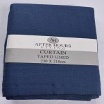 Navy Crepe Voile Curtain Taped And Lined 230 218