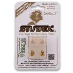 Stainless Steel 24K Gold Plated Earrings - Large April Crystal Bezel