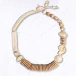 Dala Resin Shell Wooden Disc Necklace - Cream Free