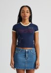Fitted V Neck Tee - Navy Blazer New York