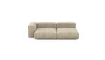Two Module Chaise Sofa - Cord Velours - Sand - 241CM X 136CM