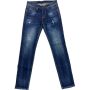 ST806 Dstrd Den Mens Dark Blue Distressed Straight Leg Jeans