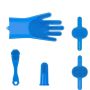 6PACK Pet Grooming Kit For Bathing And Massaging Dogs And Cats Navy Blue
