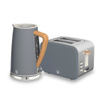 Swan Nordic Polished Stainless Steel Cordless Kettle & 2 Slice Toaster - Slate Grey