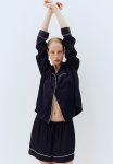 Satin Pyjamas - Navy Blue