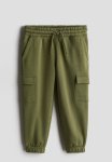 Brushed-inside Cargo Joggers - Khaki Green