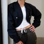 Curve Crop Jacket Black - Black L
