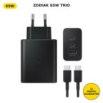 Zodiak 65W Trio Usb-c & Usb-a Fast Charger + Cable
