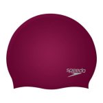 Speedo Plain Moulded Silicone Swim Cap Plum
