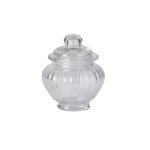 Storage Jar Glass Rib Design 7.8X12.5CM - 310ML - Round