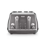 De'Longhi Delonghi 4 Slice Icona Metallics Toaster Grey