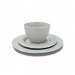 12 Piece Honeycomb Dinner Set Light Grey