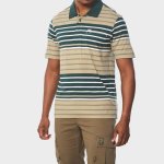 Jeep Mens Yarn Dye Stripe Golfer In Green - Green 3XL
