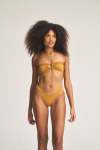 Ring Bandeau Top & Cheeky Bum Bikini Set - Hunter Green Large