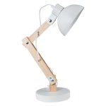 Bright Star Lighting Swivel Arm Metal And Wood Desk Lamp - Black White