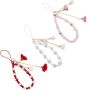 3PCS Floral Phone Wrist Lanyards With Crystal Flower Pendants For Women