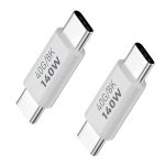 2PC 140W USB C Male To Male 40GBP 8K Type C Adapter Data Charging Connector