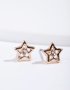 Goldair Gold Star Diamante Stud Earrings
