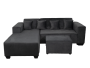 Shona 3 Seater Sofa - Left Hand - Grey Velvet