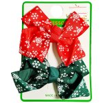 Red & Green Christmas Bows 2PC