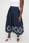 Edit Embroidered Mid Skirt - Ink