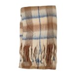 Brown And Blue Stripes Thick Polyester Scarf