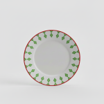 Red Green & White Dinner Plate 25.4CM