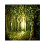 Block Print The Forest - 300MM X 300MM
