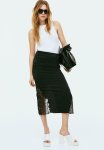 Lace-detail Skirt - Black