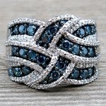Elegant Band Ring Exaggerated Intertwine Design Paved Shining Rhinestone Match Daily Outfits Party Accessory Gift For Her
