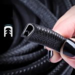 1 Roll Of 5 METERS 196.85 Inches Car Door Edge Collision Protection Strip Decorative Strip Sound Insulation Strip Door Edge Fill