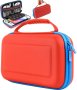 Orzly Case For Nintendo Switch Oled Neon Red/neon Blue Console And Original Switch Console- Portable Travel Protective Case With Space For Games And A
