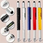7-IN-1 Capacitive Touch Screen Stylus: Multifunctional Handheld Screwdriver Ballpoint Pen Measure Technical Ruler Screwdriver Sp