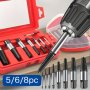 5/6PCS Premium Screw Extractor Kit Easy To Remove Damaged Screws Bolts And Pipes Essential Woodworking And Diy Tools