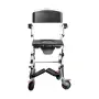 Shower Commode Flip Up Arm Alluminum+ Pu Black 136KG
