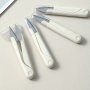 Premium Stainless Steel Scissors With Protective Cover - Versatile For Office Crafts & Sewing Ergonomic Design White