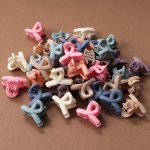 20PCS Solid Color Hair Grab Clips Trendy Hollow Out Ponytail Holders Broken Hair Finishing Clips For Women And Daily Use