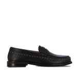 Woven Leather Loafers -black blue