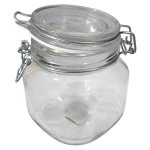 Glass Storage Jar With Lid And Clips Clear 750ML