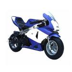 2024 50CC 2 Stroke 3HP Pocketbike Blue white Kxd Model Ages 4-13 Years +