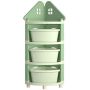 4-LAYER Kids Toy Storage Organizer Corner Storage Rack With 3 Storage Boxes