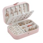 1PC Portable Double Layer Jewelry Storage Box - Korean Version - Organize Earrings Necklaces And Rings - Pu Leather Desktop Orga