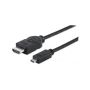 Manhattan High Speed HDMI Cable With Ethernet Hec Arc 3D 4K HDMI Male To Micro Male Shielded Black 2M Retail Box Limited Lifetime Warranty