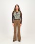 Olive Quilted Crop Sleeveless Waistcoat - S
