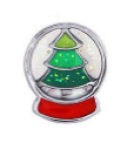 FLC190 - Christmas Tree Snow Globe Floating Locket Charm