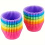 24PCS Vibrant Silicone Muffin Cups - Reusable Non-stick Cupcake Liners & Baking Tools For Easy Release - Essential Kitchen Gadgets