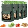 4PCS Potato Grow Bags Potato Planters With Flap And Handles Vegetables Garden Planting Bags For Onion Fruits Tomato Carrot 26.5 L