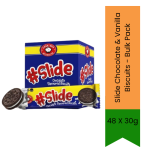 Slide Chocolate & Vanilla Biscuits - Bulk Pack 48X30G - 30G